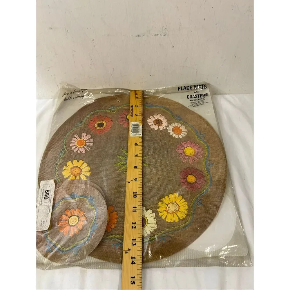 Marcel Schurman Co Denmark Floral Flowers Paper Placemats and Coaster‎ new
